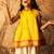 Yellow and off white solid cotton silk top and palazzo set
