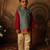 Blue and light purple striped cotton silk nehru jacket