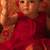 Pink and red cotton silk pleated dress