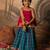 Pink top and multicolor cotton silk lehenga set