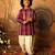 Purple and multicolor cotton silk side button kurta
