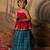 Pink top and multicolor cotton silk lehenga set
