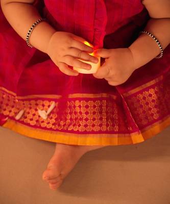 Pink and red cotton silk pleated dress 4