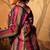 Purple and multicolor cotton silk side button kurta