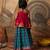 Pink top and multicolor cotton silk lehenga set