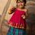 Pink top and multicolor cotton silk lehenga set