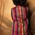 Purple and multicolor cotton silk side button kurta