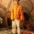 Yellow and pink cotton silk jodhpuri kurta
