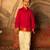 Pink and red cotton silk kurta