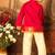 Pink and red cotton silk kurta