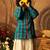 Blue and purple cotton silk jodhpuri kurta
