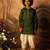 Green cotton silk textured kurta