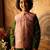Pink and light blue cotton silk nehru jacket