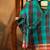 Blue and purple cotton silk angrakha kurta