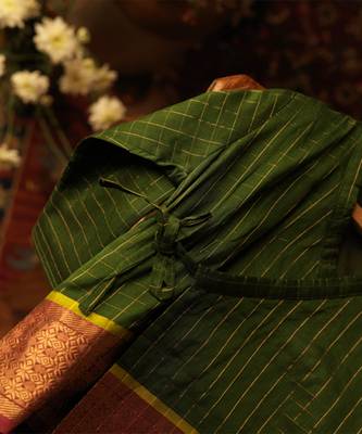 Green cotton silk angrakha kurta 2