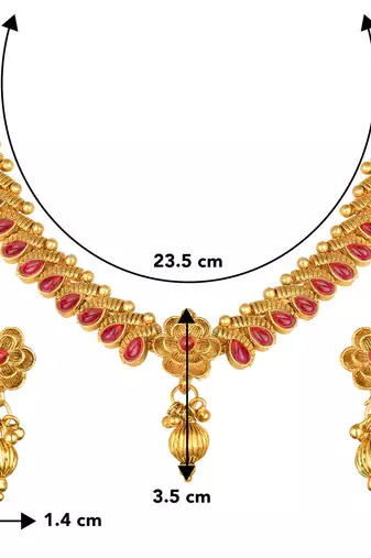 Indian bollywood traditional necklace earrings jewelry set wear red