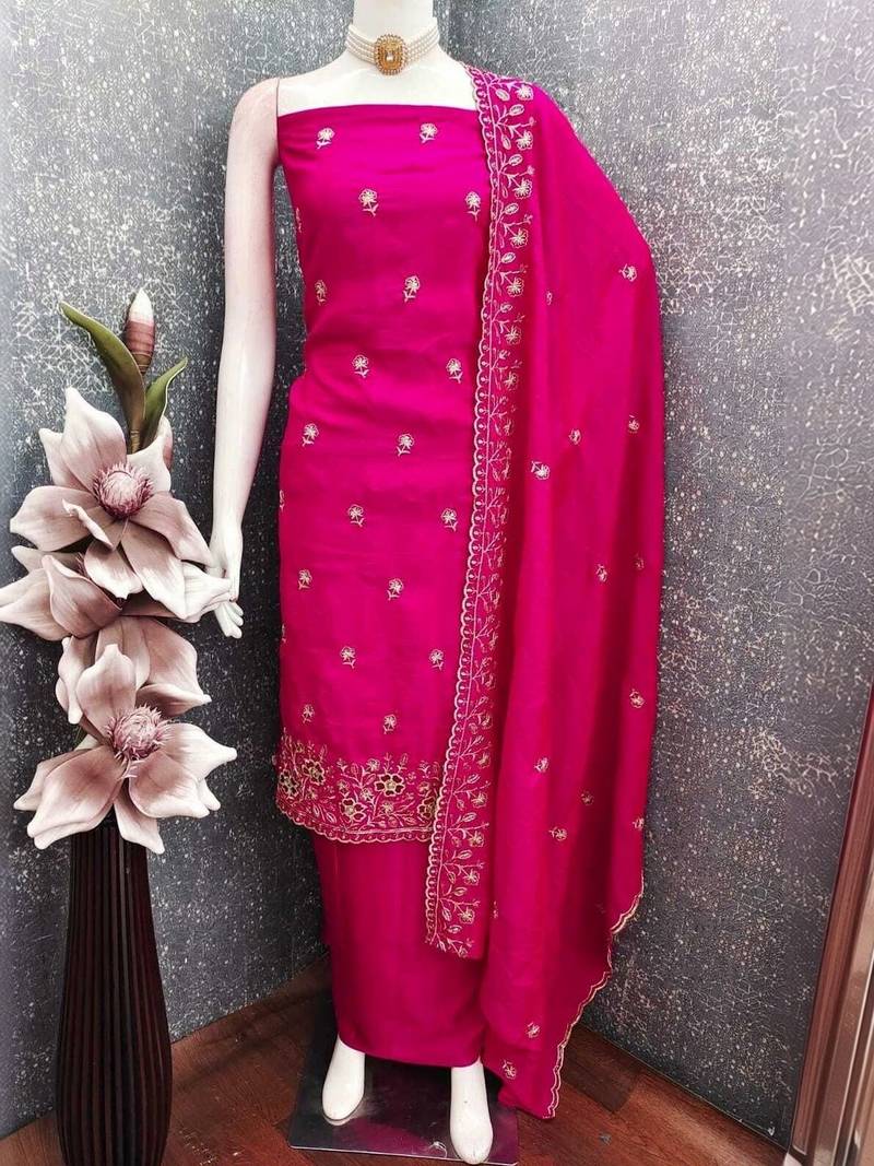 Embellished Unstitched Dress Material