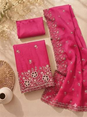 Embellished Unstitched Dress Material 3