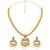 Gold tone statement necklace set for women with royal blue crystal