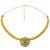 Gold tone statement necklace set for women, royal blue crystal mesh