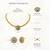 Gold tone statement necklace set for women, royal blue crystal mesh