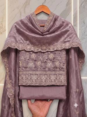 Embellished Unstitched Dress Material 1