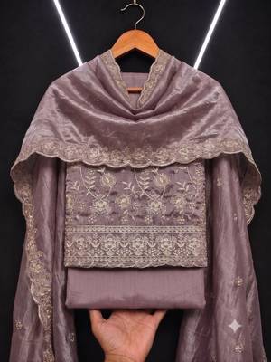 Embellished Unstitched Dress Material 2
