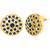 Gold tone statement necklace set for women, royal blue crystal mesh