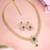 Gold tone statement necklace set for women, green crystal pendant