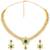 Gold tone statement necklace set for women, green crystal pendant