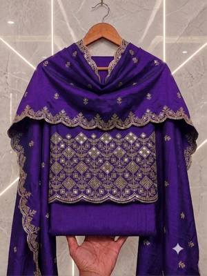 Embellished Unstitched Dress Material 2