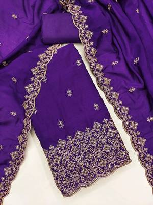 Embellished Unstitched Dress Material 4