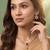 Gold tone statement necklace set for women, pink crystal pendant
