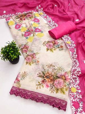 Embellished Unstitched Dress Material 2
