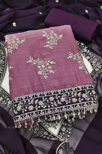 Embellished Unstitched Dress Material