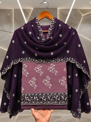 Embellished Unstitched Dress Material 3