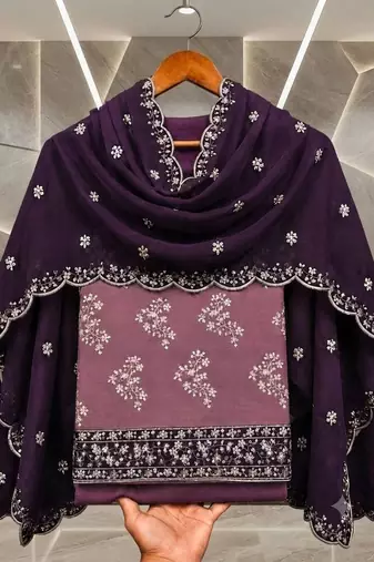 Embellished Unstitched Dress Material