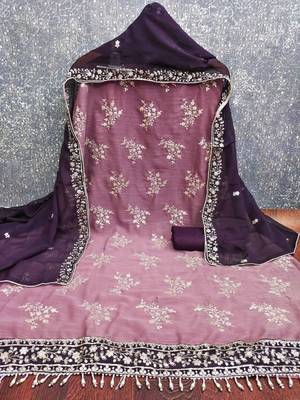 Embellished Unstitched Dress Material 1