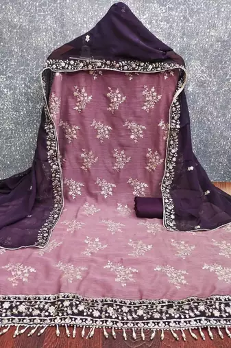Embellished Unstitched Dress Material