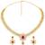 Gold tone statement necklace set for women, pink crystal pendant