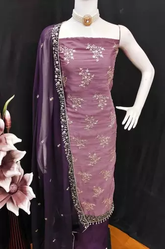 Embellished Unstitched Dress Material