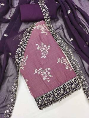 Embellished Unstitched Dress Material 5