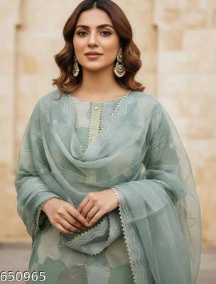 Women Embroidered Unstitched Dress Material with Dupatta 2
