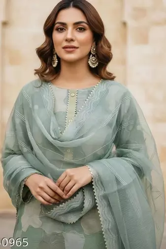 Women Embroidered Unstitched Dress Material with Dupatta
