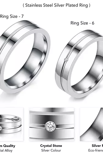 Fancy couple band finger ring jewellery for men & women(men - us 9, women - us 7)
