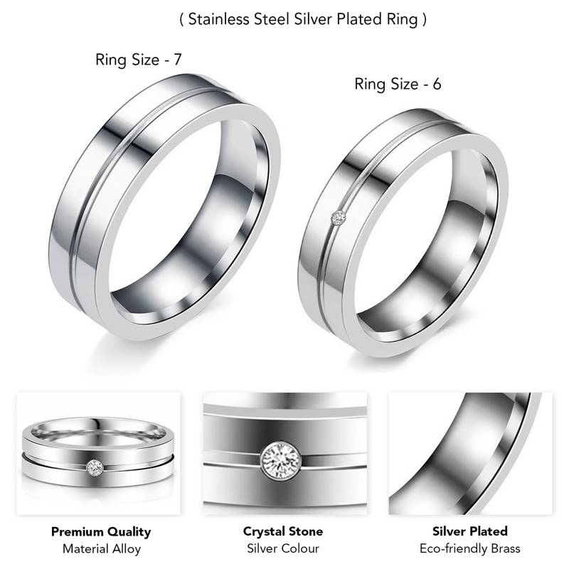 Fancy couple band finger ring jewellery for men & women(men - us 9, women - us 7)