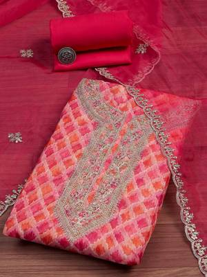 Printed Unstitched Dress Material 4