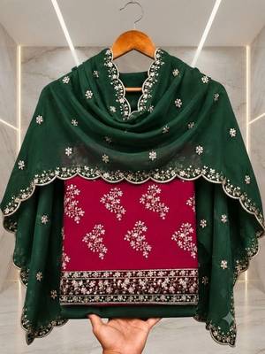 Embellished Unstitched Dress Material 3