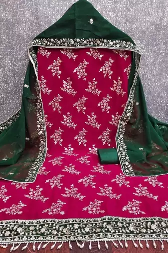 Embellished Unstitched Dress Material