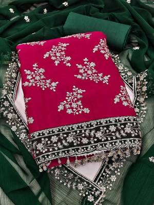 Embellished Unstitched Dress Material 5